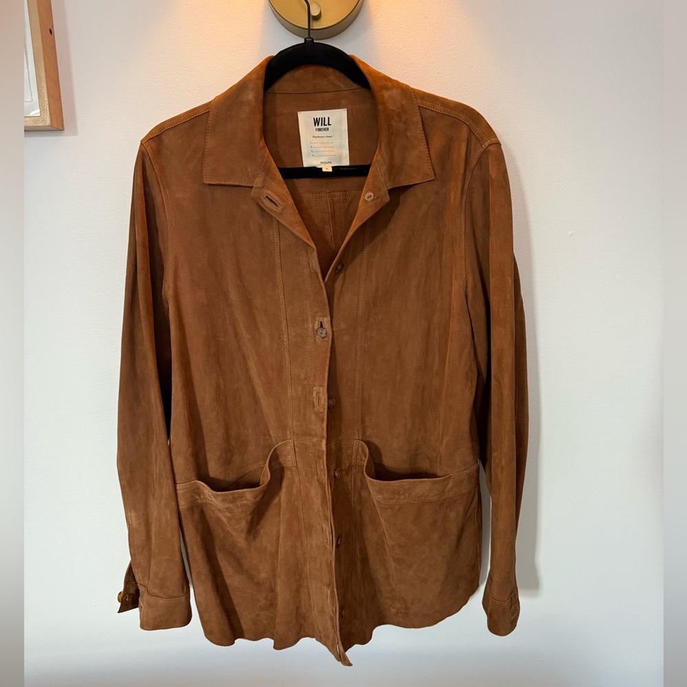 Sezane Tan Suede Will Jacket